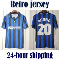 Rétro 97 98 Inter 1997 1998 Milan Home Soccer Jerseys Maillot Foot Football Shirt