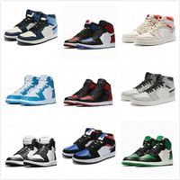 2021 Pine Green Black 1s Basketball shoes Jumpman 1 Bloodline Men Designer Sneakers Fearless Obsidian UNC Patent gold toe top Trainers