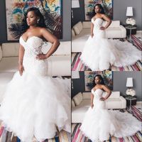 2022 Sexy African Sweetheart Mermaid Wedding Dresses Illusio...
