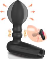 Automatyczny nadmuchiwany wibrator analny - Masażer prostaty z 10 wibrujących trybów rozwijających się, silikonowa akumulator wibrujący wtyczkę tyłek, zabawki seksualne dla mężczyzn, kobiet i par