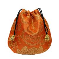 Presentförpackning 2021 24pcs Silk Brocade Smycken Pouch Bag Små satinmyntväska Kinesisk broderad Dragsko för Ring /