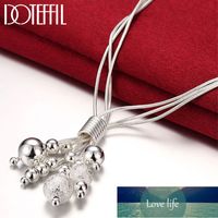 DOTEFFIL 925 Sterling Silver 18 Inch Snake Chain Smooth Matte Beads Pendant Necklace For Women Charm Wedding Engagement Jewelry Factory price expert design