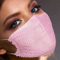 Jóias de luxo Máscara de strass Blue Halloween para mulheres Moda Elastic Crystal Decorative Party Masks