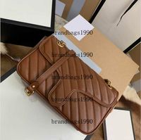 Gold Brown Classic Designer Genuine Leather Handbag newest C...