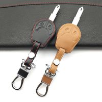 Remote Genuine Leather Car Key Case Cover Fob For Nissan Juke note Cube Micra Qashqai Key cases Keyboard cover Auto Accessories