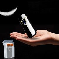 Pekskärmsensor cigarettändare metall smart fingeravtryck induktion USB laddning flamlös vindtät premium elektriska tändare
