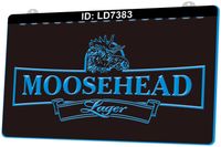LD7383 Moosehead Cerveja Lager 3D gravura LED sinal de luz atacado