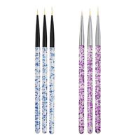Brosses à ongles 3pcs brosse pour stylo de manucure Stripe French Stripe Doublure ultra-mince dessin gel UV