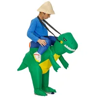 2021 Party Birthday Gift Boys Girls Toy Inflatable Dinosaur Costume Children Size Dino Rider T-Rex Halloween Costume for Kids mascot