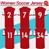 Gunner Futebol Jerseys Mulheres 21/22 Fêmea Casa Vermelho Camisa de Futebol 2021/2022 Senhora Futebol Uniforme + Nome do Jogador Número