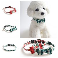 Navidad PET COLLAR SNOW COPLATE Serie Cat Collar Bow Collar de perro Suministros de perro Decoraciones navideñas 4Style T2I51532