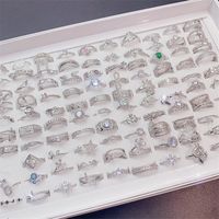 Zircon Ladies Wedding Ring Exquisite Geometric Imitation Gem...