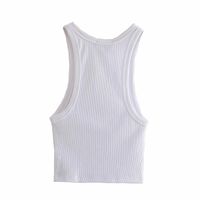 Ribbed Tank Top Women White Summer Casual Fitness Short Vest Candy Colors Knitted Off Shoulder Sexy Crop 210531
