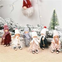 US Stock Christmas Dekoration Trä Girl Hat Scarf Skid Tassel Ornament Hänge Familj Inredning Tjejer Barn Xmas Present