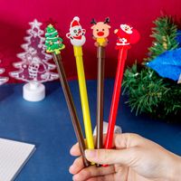 Jel Kalemler 1 ADET Öğrenci Yaratıcı Kalem Kırtasiye Noel Hediyesi Küçük Noel Baba Kardan Adam Ren Geyiği Yama