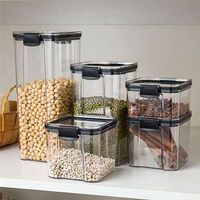 Versiegeltes Glas Transparent Kunststoff Haushaltsküche Gewürz Food Grade Nut Tee Speicherkorn Aufbewahrungsbox