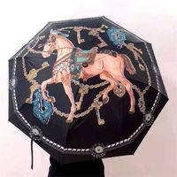Trend Şemsiye Otomatik Yağmur Kadınlar Ultralight Seyahat Güneş Kız Anti UV Taşınabilir Katlanır 8 Kaburga Parasol 211222
