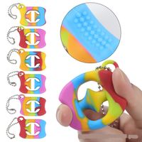 Rainbow Fidget Grab Snap Spremere Portachiavi Giocattolo Giocattolo Snappers Mani Forza Grip Grabs Squeezy Sensory Toys Autism Stress Relief