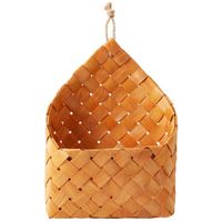 Cestas de armazenamento pendurado cesta de tecelagem de lascas de madeira, decoração de parede de vime Country Decor Magazine Japanese Basket Organizer
