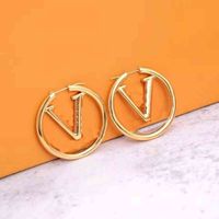 2021 Designer Earrings Fashion Style huggie Jewelry Design Stamp Stainless Steel Gold Plated Stud For Women Party Gifts hoop huggies lady