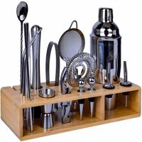 Bartender Blender Kit, 20 Piece Bar Tool Set with Bamboo Stand, Cocktail Shaker Set, Stainless Steel Tools for Drink