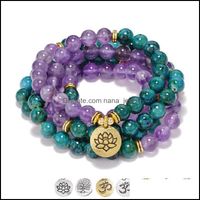 Beaded, Strands Bracelets Jewelry Design Pure Natural Purple Crystal Phoenix Stone 108 Mala Bracelet Or Necklace Tree Of Life Yoga Women Han
