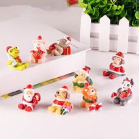 Decorative Objects & Figurines 36mm X 35mm, 1 PieceResin Ornaments Decorations Multicolor At Random Christmas Santa Claus Panda Sheep Frog C