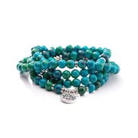 Natürliche 108 Blaue Phoenix Stein Perle Anhänger Halskette Armband Lotus Buddha Baum des Lebens Halsketten Chakra Yoga Schmuck Geschenk