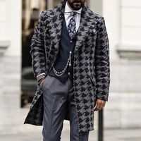 Men&#039;s Jackets Film Detective Classic Retro Male Winter Mid-Length Suit Collar Fashion Print Coat Jacket