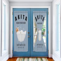 Curtain & Drapes Akita Dog Cartoon Bathtub Bubble Curtains For Bedroom Living Room Door Japanese Kitchen Window