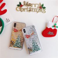 Merry Christmas telefon kılıfı kabuk iphone 13 iphone 12 kılıflar 11pro max x xr xs max dinamik quicksand glitter arka kapakları