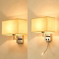 Настенная лампа YCZWEY с коммутатором Двойной световой источник приходит светодиодное исследование, чтение спальни прикроватная квартира в помещении освещение E27 лампочки