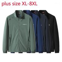 Men's Jackets Arrival Fashion Super Large Spring And Autumn Thin Men Standing Collar Jacket Coat Plus Size XL 2XL 3XL 4XL 5XL 6XL 7XL 8XL