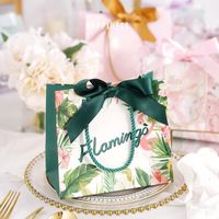 Gift Wrap 10 Pcs Box Package Birthday Party Favor Bags Baby Shower Paper Candy Chocolate Packing Boxes With Ribbon