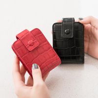 Fashion Cosmetic Bag Mini Lipstick Pouch With Mirror Crocodile Pattern Organizer Travel Storage Box Bags & Cases
