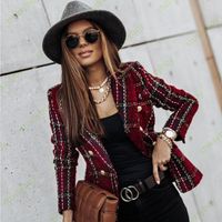 Womens Fashion Style Breasted Button Pak Jacket Designer Printing Blazers Dames Slim Fit Casual Business Tops Size S-3XL