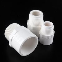 20-50mm ~1/2&quot;-1.5&quot; Male Thread PVC Quick Equal Straight Connector Water Pipe Joint Aquarium Parts Garden Irrigation Adapter Watering Equipme