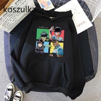 Осень и зима Gorillaz Толстовки унисекс женщины простой досуг негабаритные пуловеры корейский стиль теплый хип-хоп уличные кофты кофты Q0901