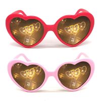 Kleur hart effect diffractie bril perzik speciale effecten brillen D0JD zonnebril