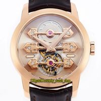 2022 RMF 99193B52H00A-BA6A Real Tourbillon Automatic Mens Watch Skeleton Dial Sapphire 18K Rose Gold Case BROWN Leather Strap Super Edition Eternity Watches