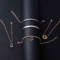 Handmade jóias atacado elegante ornamento de mão com árvore diamante geométrico cristal pingente pulseira simples conjunto de flores pulseira