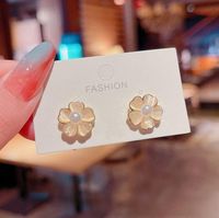 Garanhão flores opala brincos de pedra pérolas moda jóias delicadas s925 agulha anti alergia bonito linda