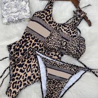 Yaratıcı Leopar Desen Bikini Mayo Yaz Kişilik Tasarımcı Bikini Set Doğum Günü Hediyesi Karısı için Seksi Mayo