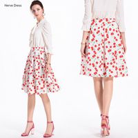 Простой дизайн женская летняя юбка 2021 цветочные напечатанные длиной до колен повседневные юбки дамы Boho линия плиссированные женские
