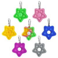 Christmas Party Favor Sensory Toys Keychain Fidget Spinner Spin Finger top Five-pointed star Handheld Stress Reliever 300pcs