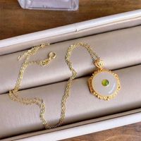 Silber eingelegter natürlicher hetian weißer jade anhänger halskette chinesisch stil retro einzigartige alte gold handwerk charme frauen schmuck ketten