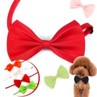 19色ペットタイ犬タイカラーフラワーアクセサリー装飾用品ピュアカラーちょう結びネクタイIA626
