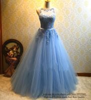 Robes Quinceanera 2021 Sexy Backless Party Prom Formelle Scoop Appliques Tulle A-Line Vestidos de 15 Anos Q07