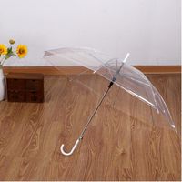 Прозрачная длинно-ручка дождь зонтик ультра легкие женщины дети парасоль полуавтоматические женские зонтики