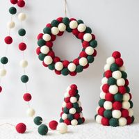 Laine feutre de Noël gare porte de porte décoration suspendue ornement mini arbre guirlande table